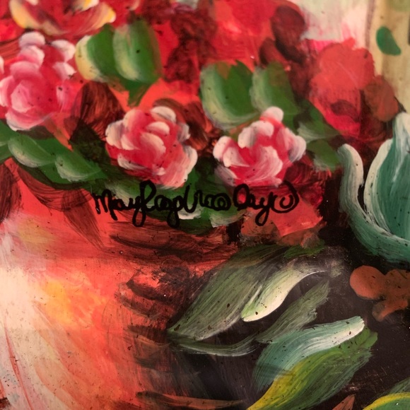 Tam San Designs 10" Square Plate Hand-Painted Decorative - Signed - Picture 8 of 11